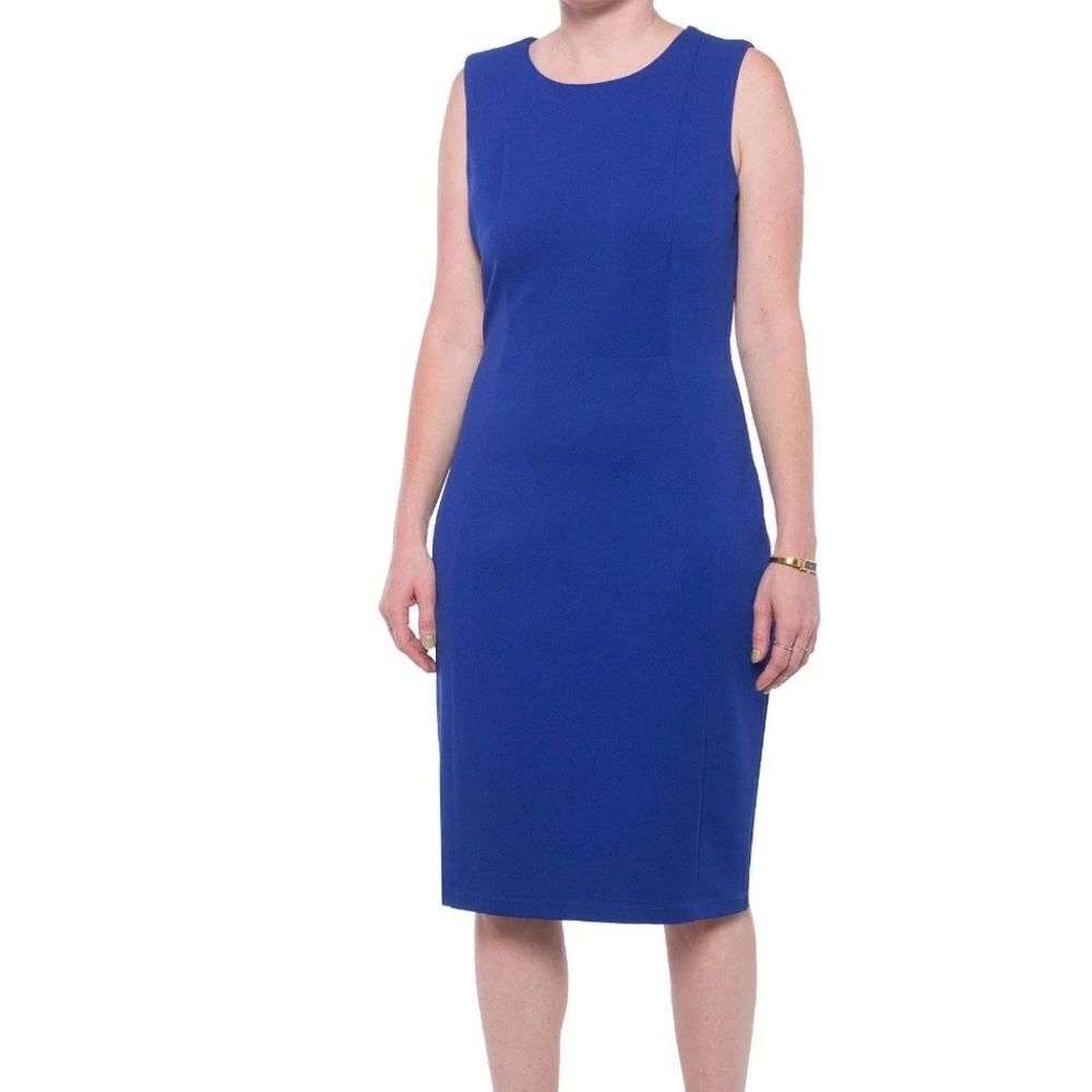 MARINA Sleeve-Less Sheath Business Cocktail Dress Cobalt Blue 6